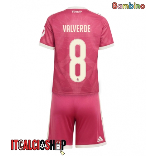 Real Madrid Federico Valverde #8 Terza Maglia Bambino 2026-27 Manica Corta (+ Pantaloni corti)